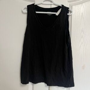 NWT Black Muscle Tee Tank Top with Acid Wash Trim